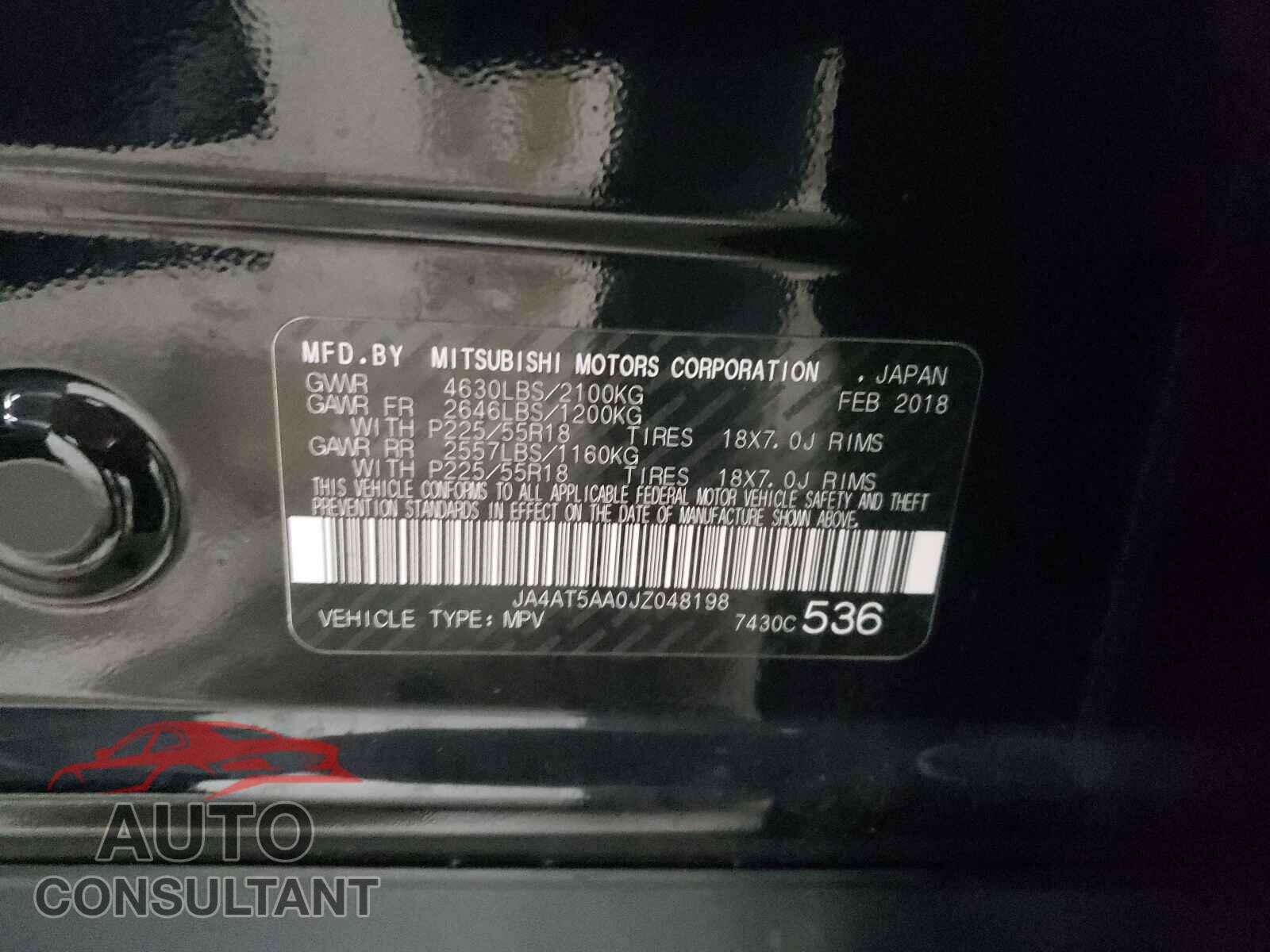 MITSUBISHI ECLIPSE 2018 - JA4AT5AA0JZ048198