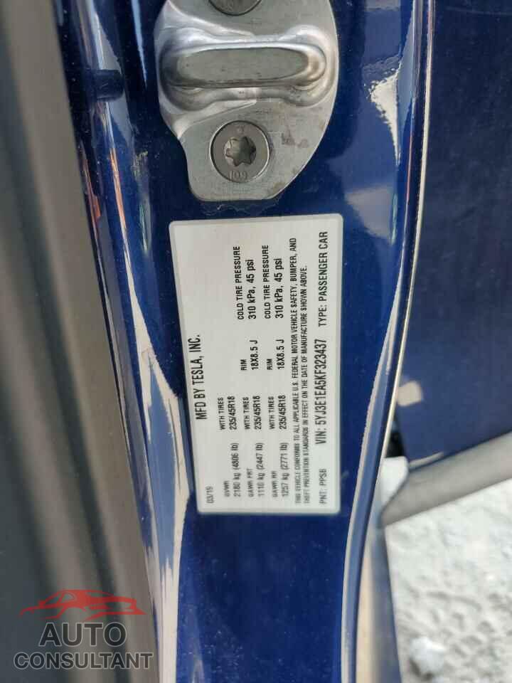 TESLA MODEL 3 2019 - 5YJ3E1EA5KF323437