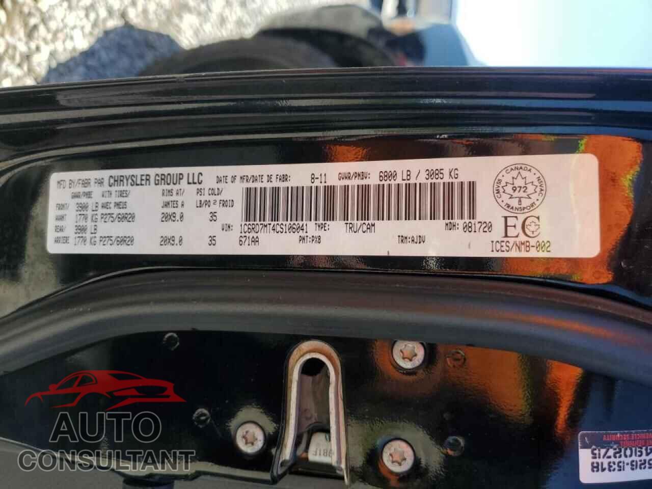 DODGE RAM 1500 2012 - 1C6RD7MT4CS106041