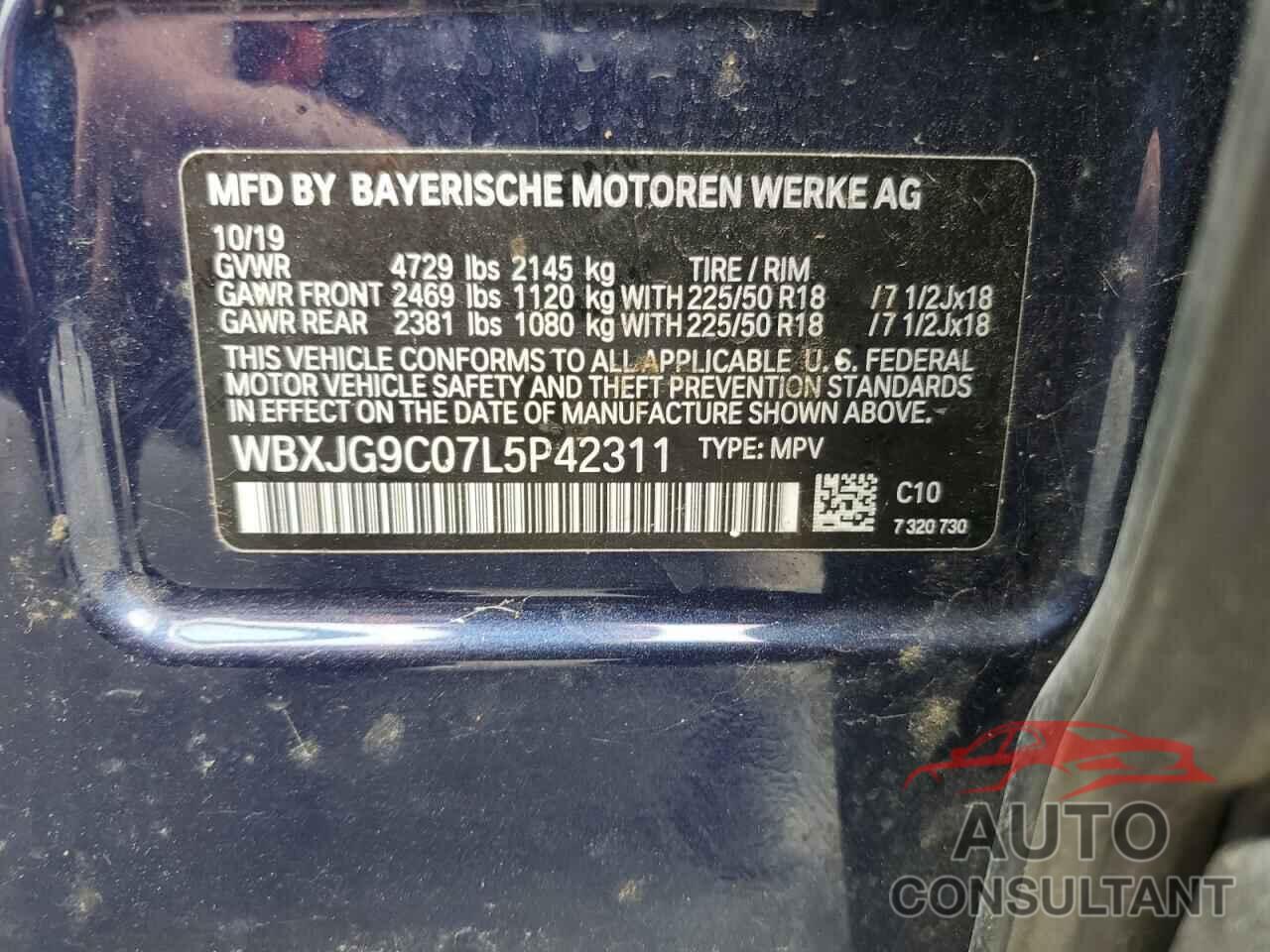 BMW X1 2020 - WBXJG9C07L5P42311