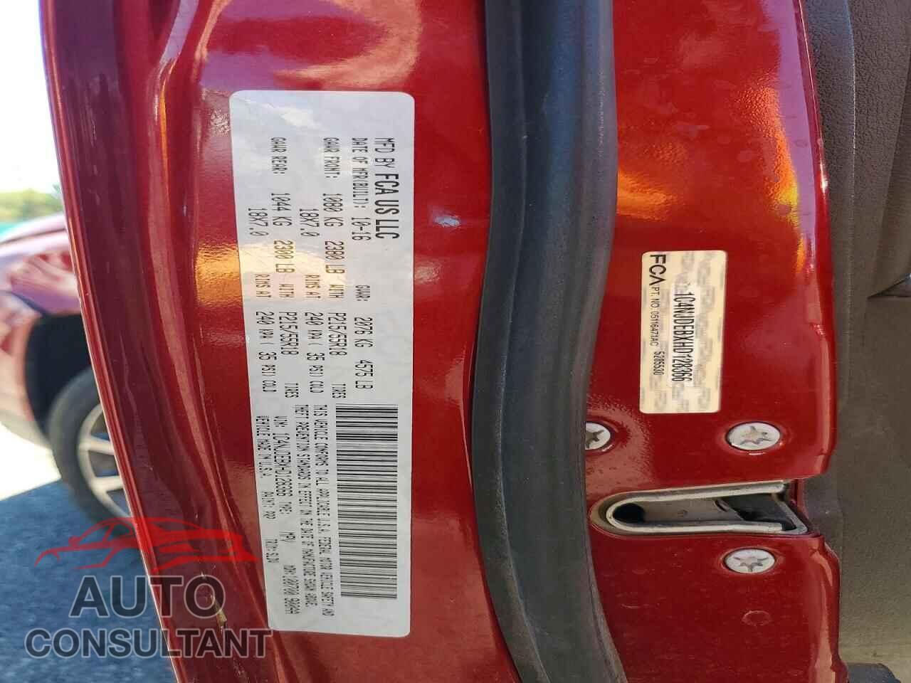 JEEP COMPASS 2017 - 1C4NJDEBXHD128366