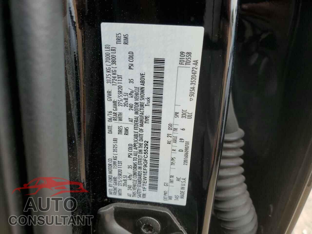 FORD F-150 2016 - 1FTEW1EF9GFC55292