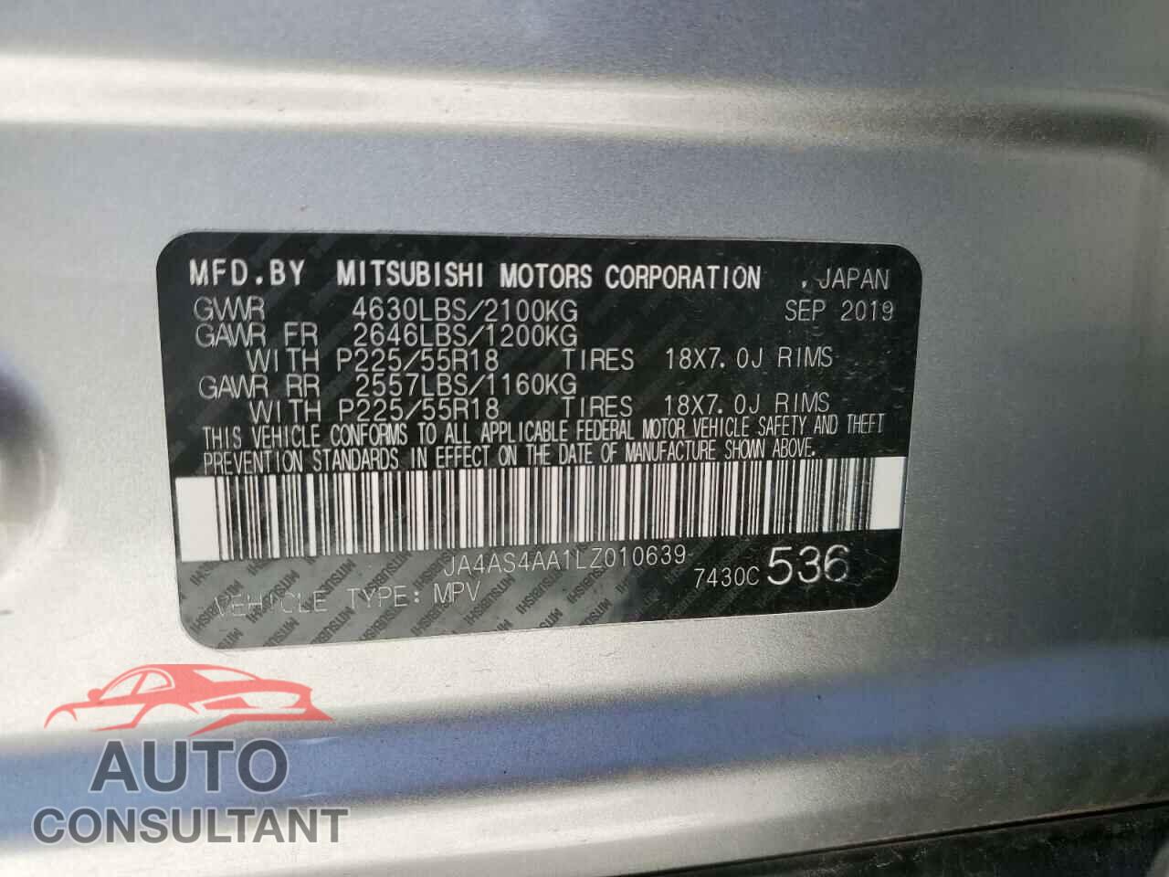 MITSUBISHI ECLIPSE 2020 - JA4AS4AA1LZ010639