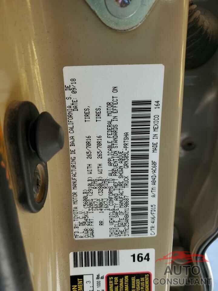 TOYOTA TACOMA 2019 - 3TMCZ5AN8KM190687
