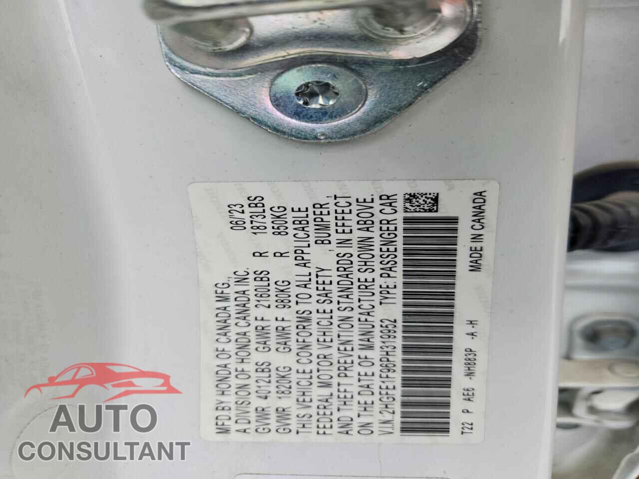 HONDA CIVIC 2023 - 2HGFE1F96PH319952
