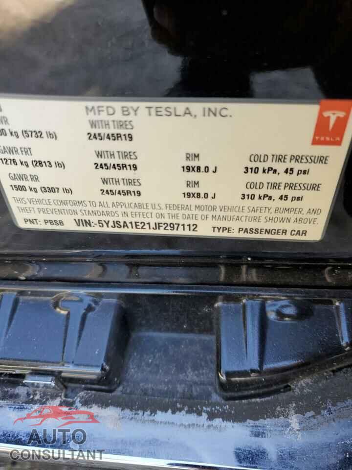 TESLA MODEL S 2018 - 5YJSA1E21JF297112
