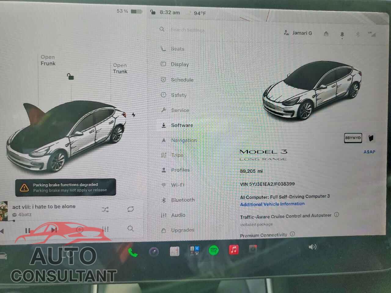 TESLA MODEL 3 2018 - 5YJ3E1EA2JF038399