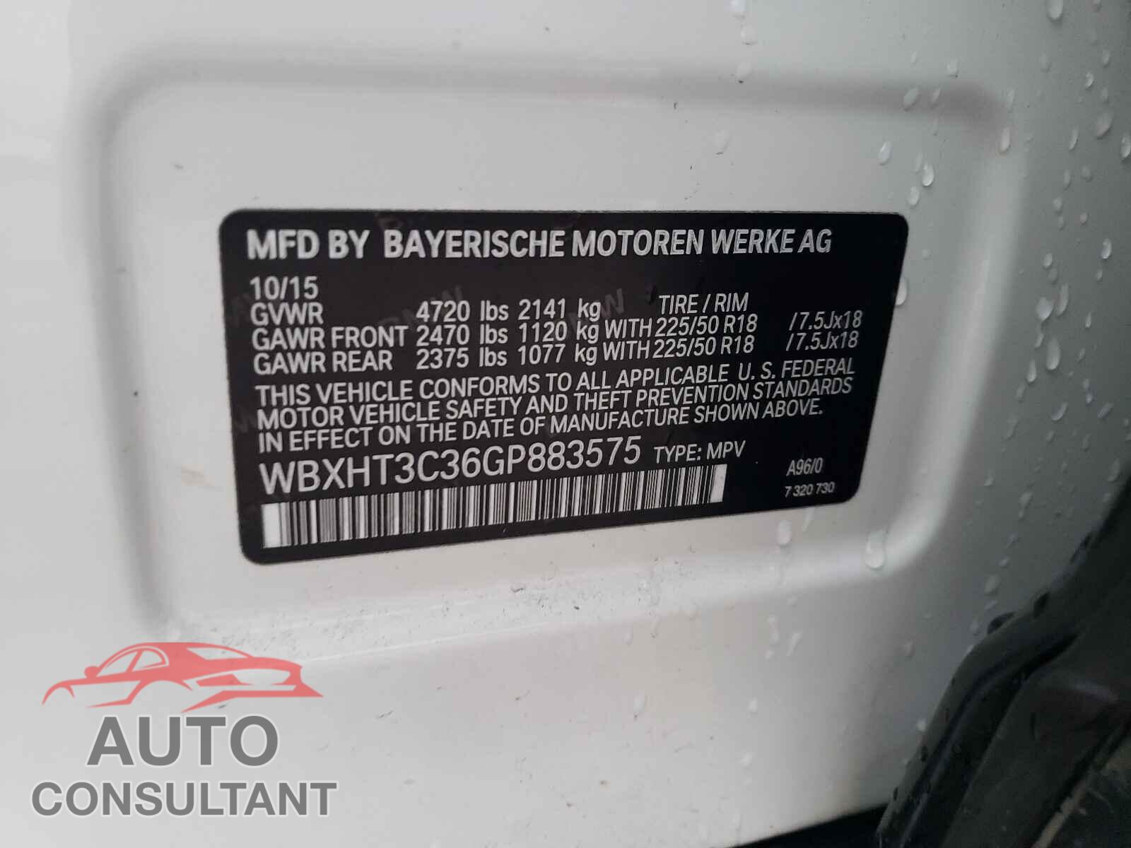 BMW X1 2016 - WBXHT3C36GP883575