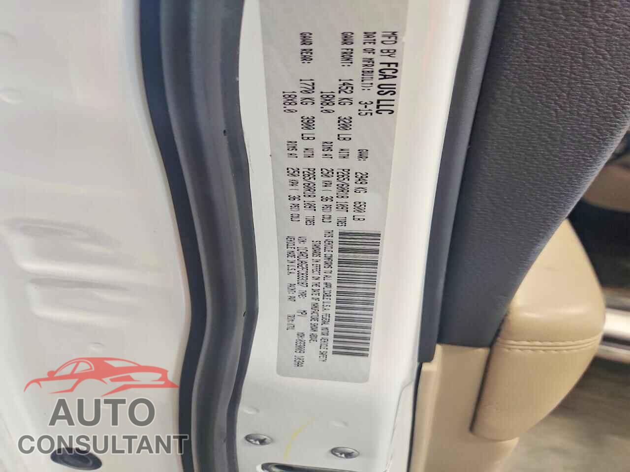 DODGE DURANGO 2015 - 1C4RDJAG2FC833187