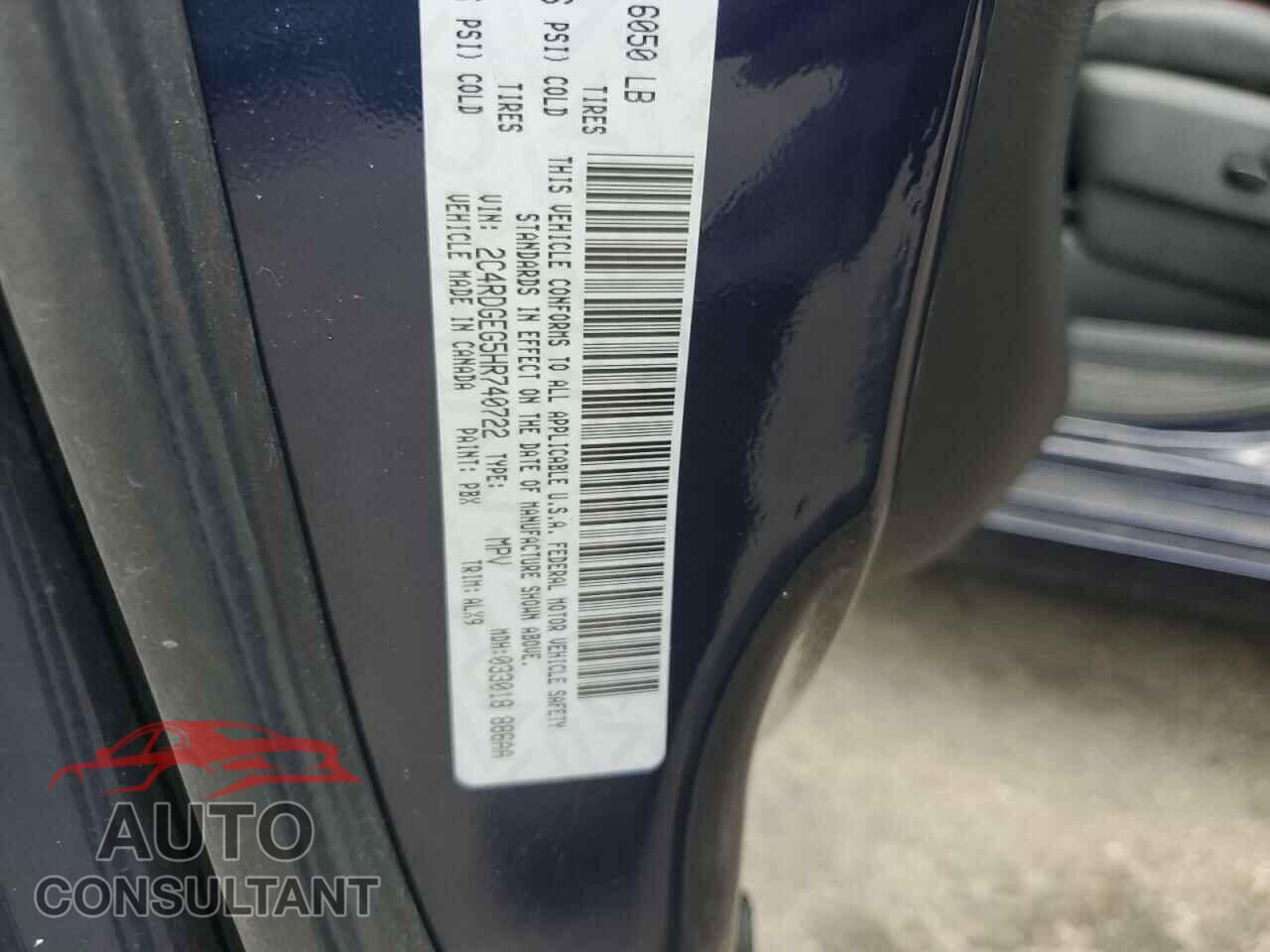 DODGE CARAVAN 2017 - 2C4RDGEG5HR740722