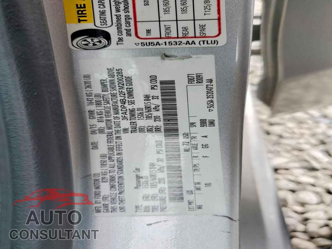 FORD FIESTA 2015 - 3FADP4BJ2FM200285