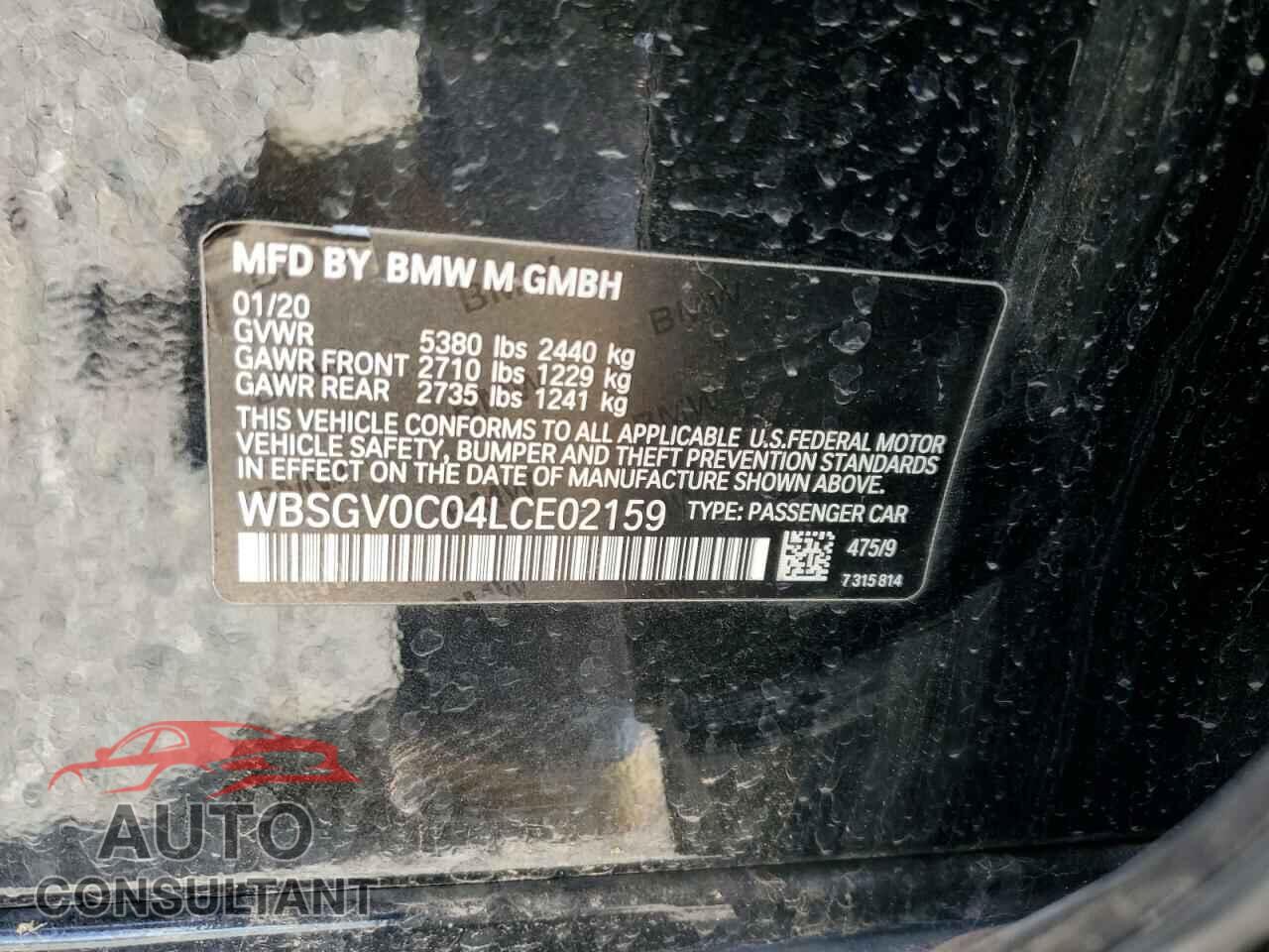 BMW M8 2020 - WBSGV0C04LCE02159