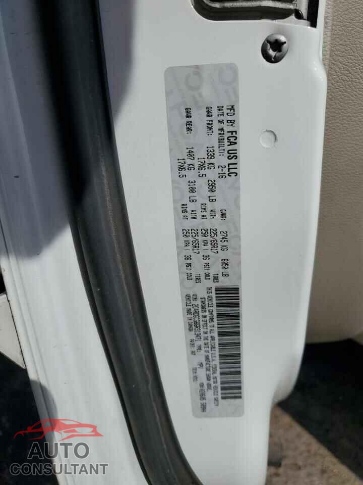 DODGE CARAVAN 2016 - 2C4RDGCG6GR313471