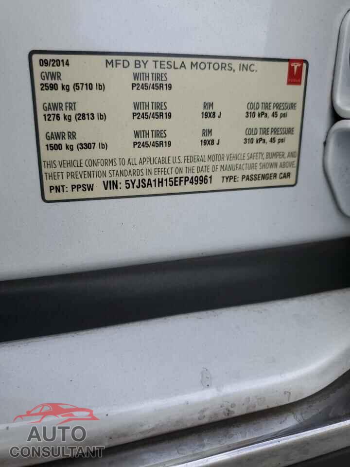 TESLA MODEL S 2014 - 5YJSA1H15EFP49961