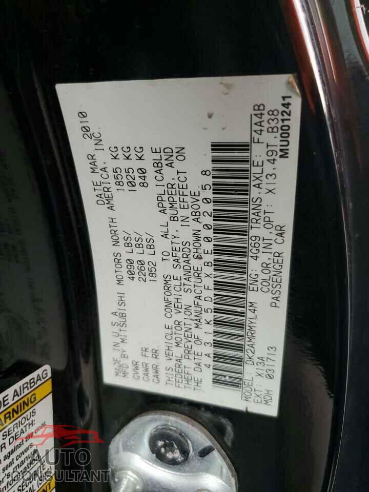 MITSUBISHI ECLIPSE 2011 - 4A31K5DFXBE002058