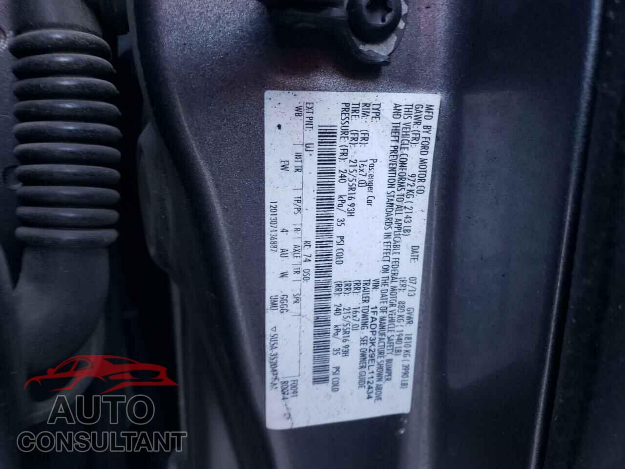 FORD FOCUS 2014 - 1FADP3K29EL112434