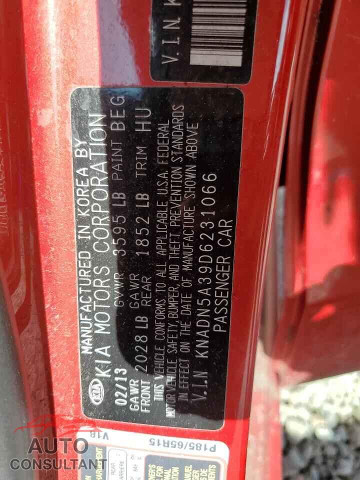 KIA RIO 2013 - KNADN5A39D6231066