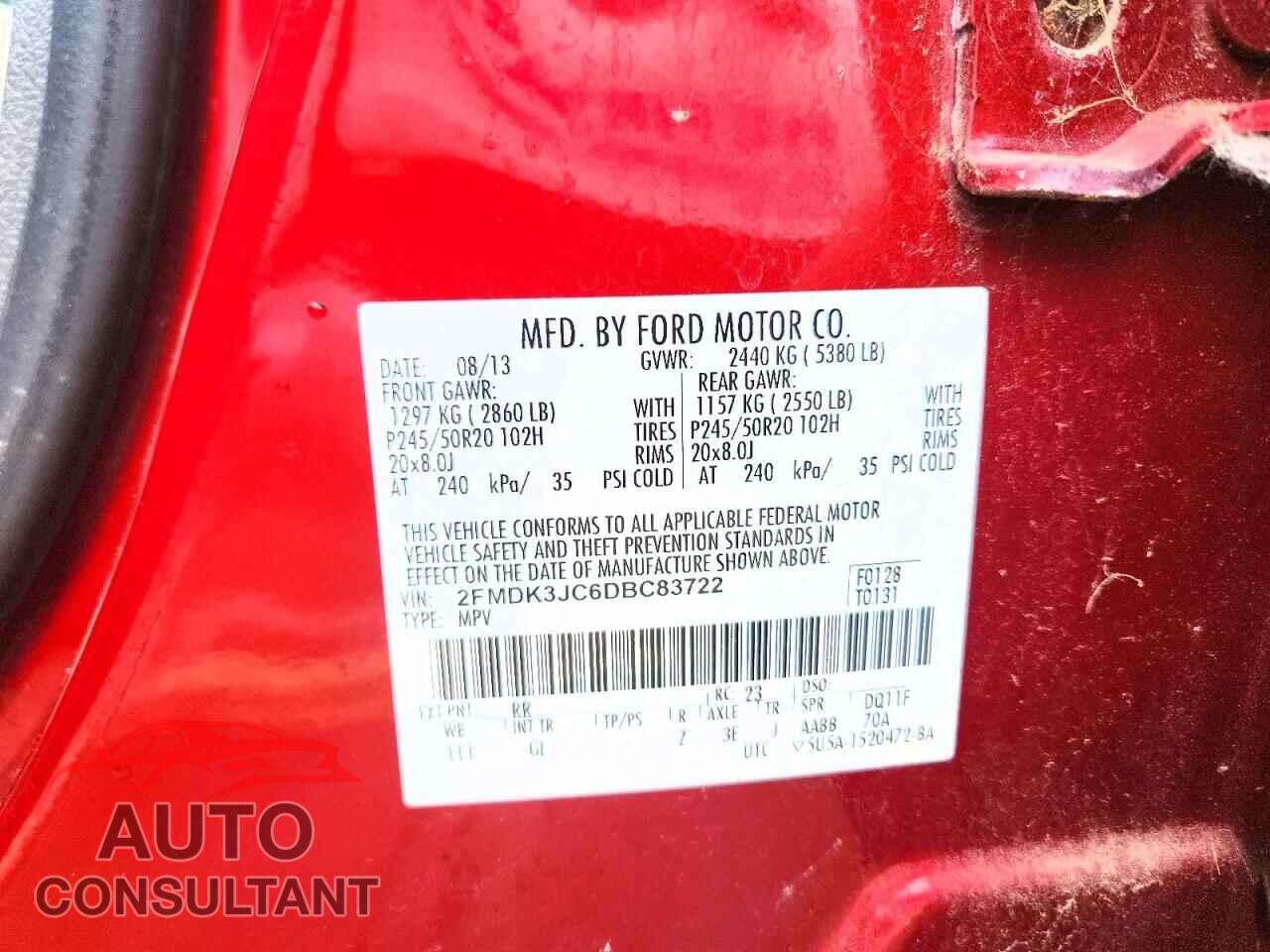 FORD EDGE 2013 - 2FMDK3JC6DBC83722