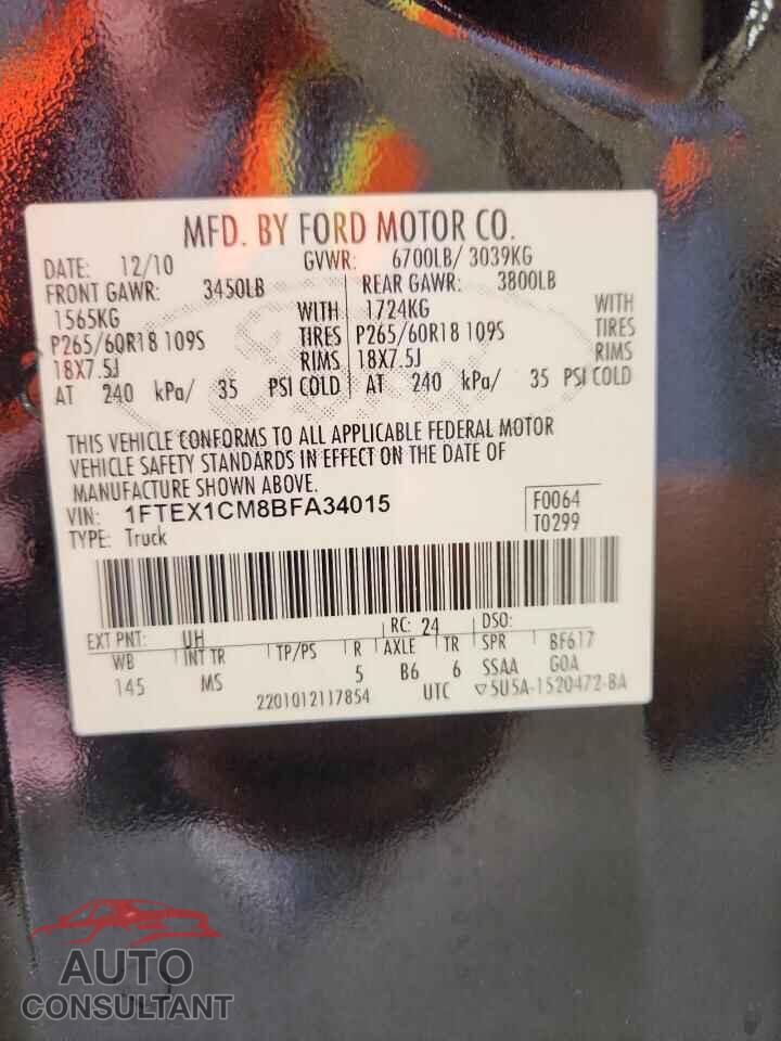 FORD F-150 2011 - 1FTEX1CM8BFA34015