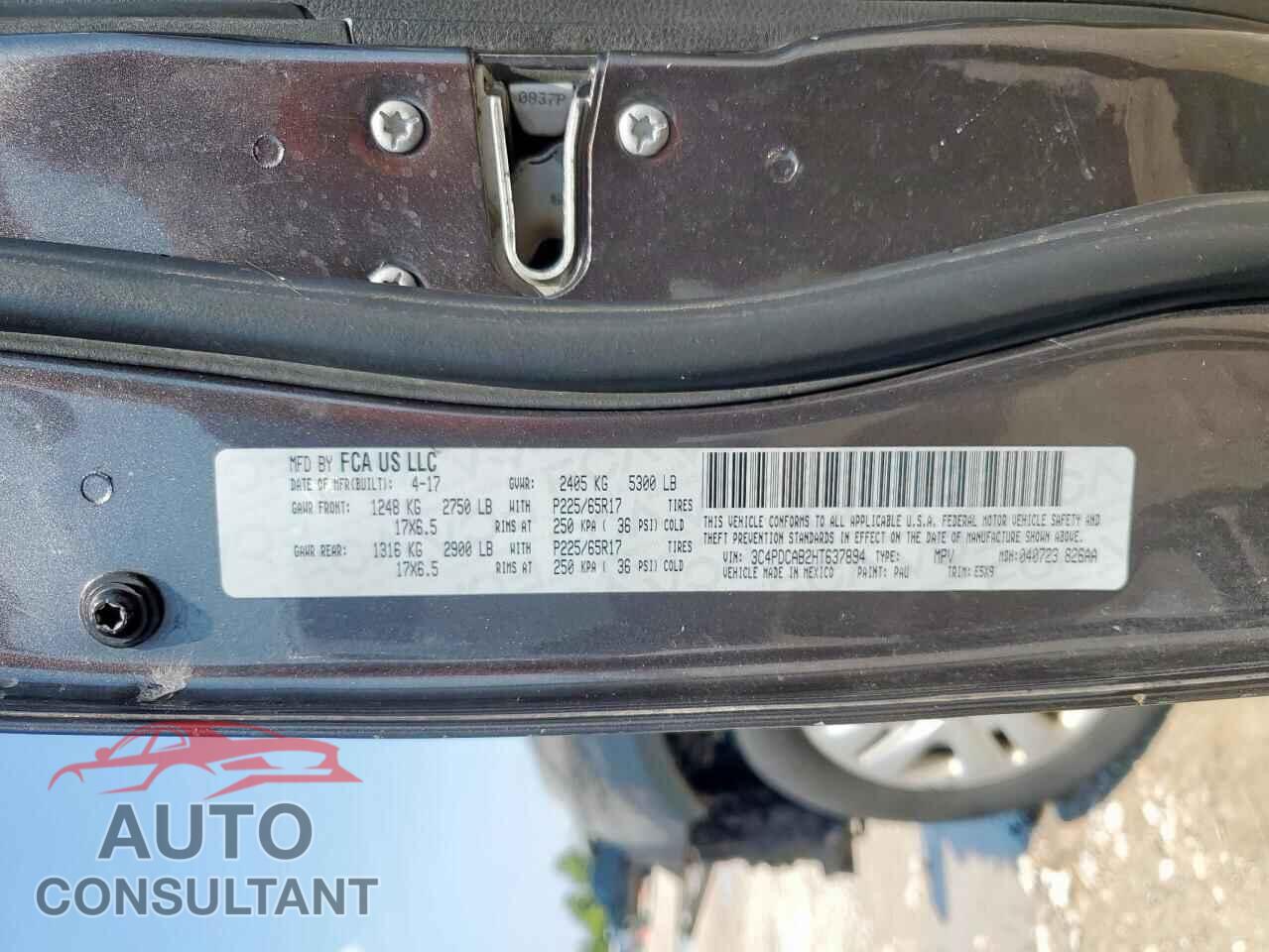 DODGE JOURNEY 2017 - 3C4PDCAB2HT637894