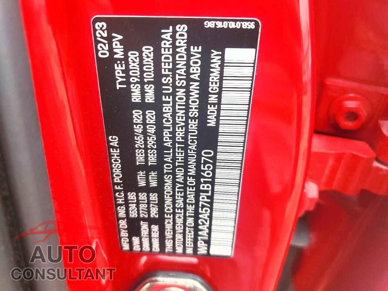 PORSCHE MACAN 2023 - WP1AA2A57PLB16570