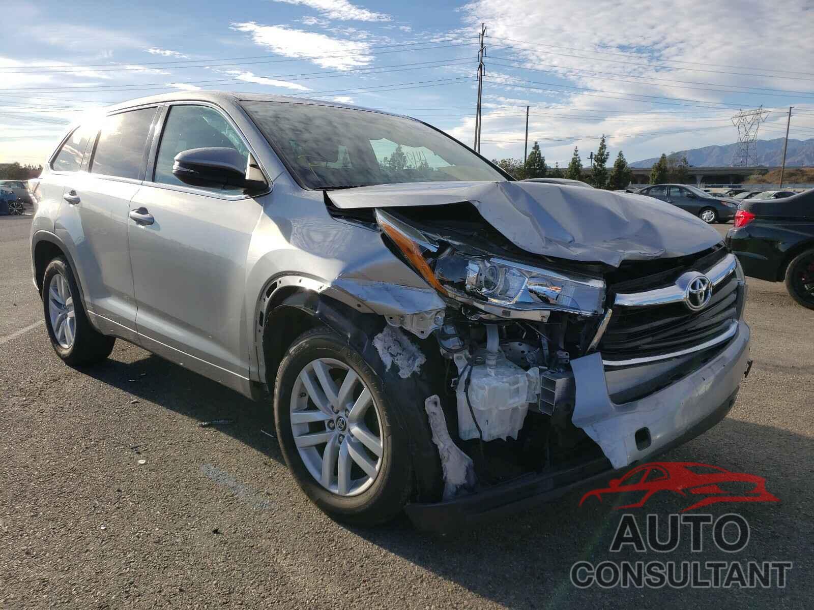TOYOTA HIGHLANDER 2016 - 5TDZKRFH7GS146051