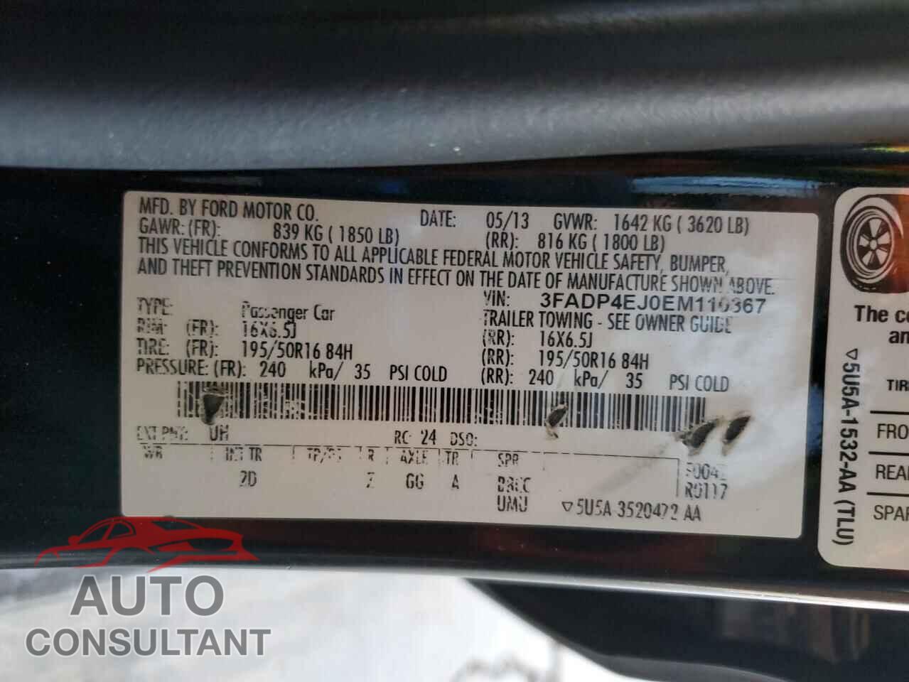FORD FIESTA 2014 - 3FADP4EJ0EM110367