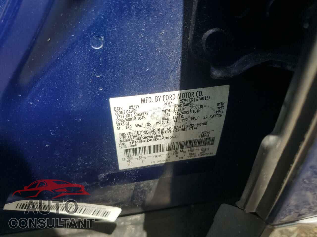 FORD EXPLORER 2013 - 1FM5K8D85DGA06058