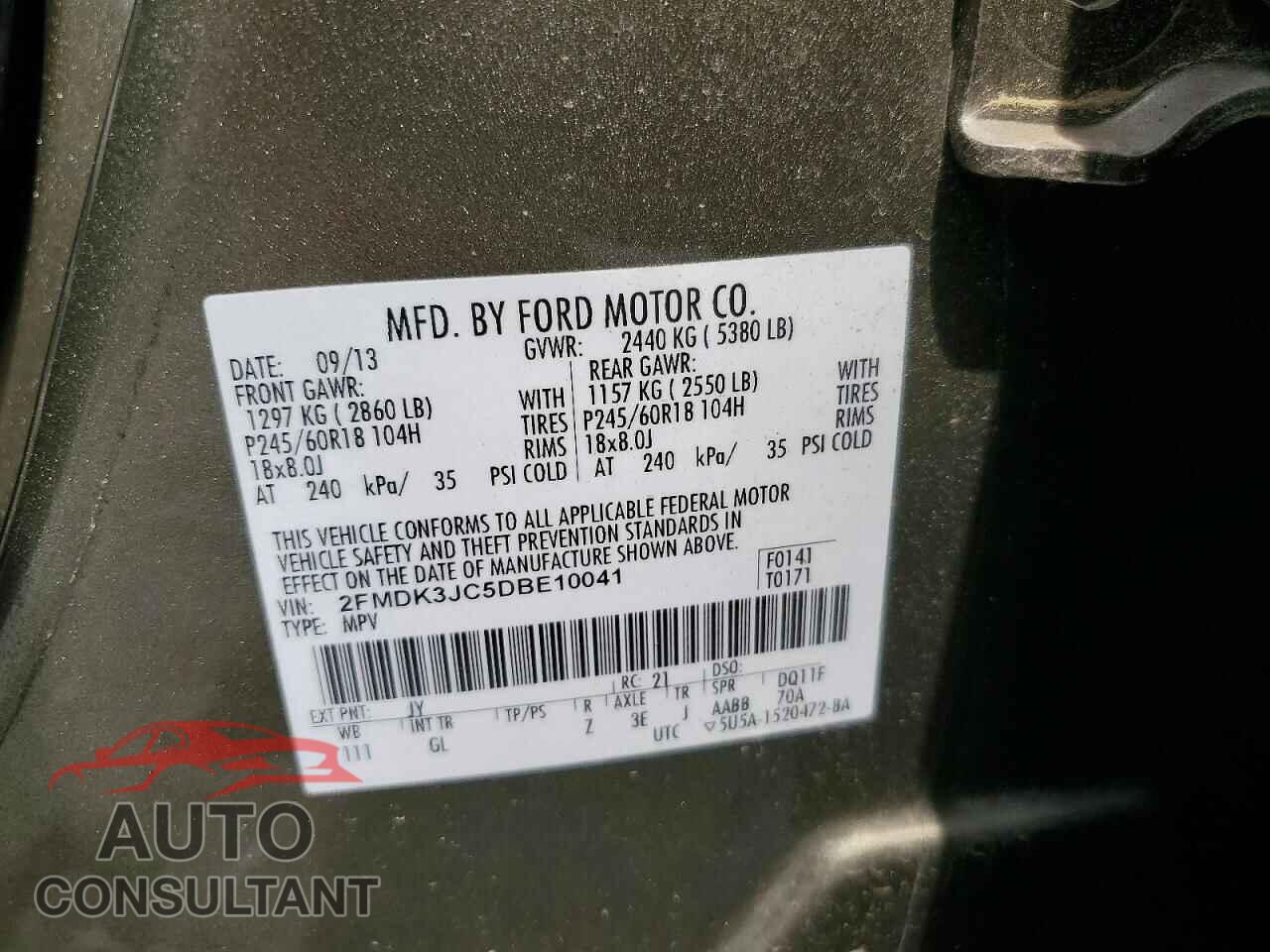 FORD EDGE 2013 - 2FMDK3JC5DBE10041