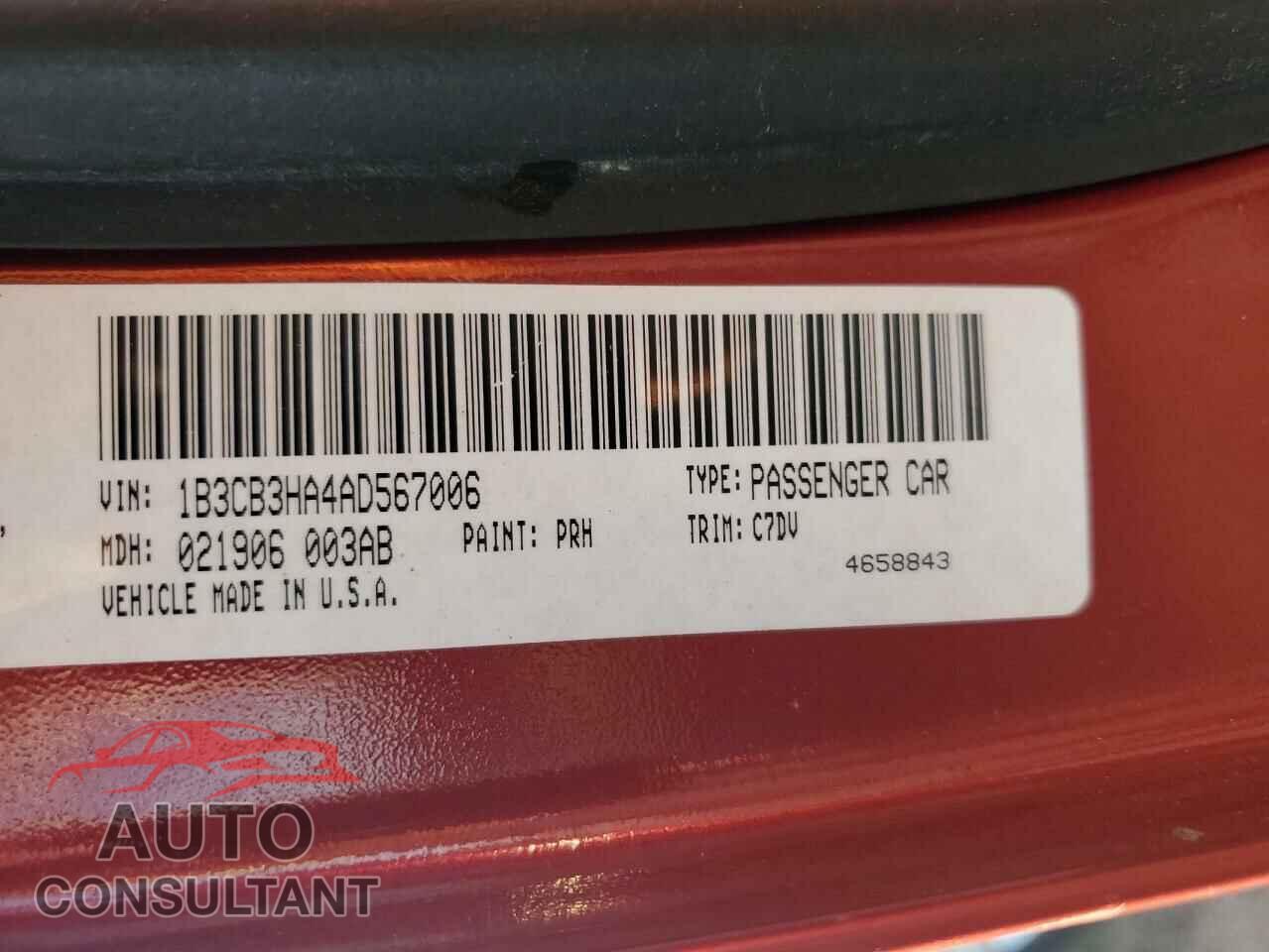 DODGE CALIBER 2010 - 1B3CB3HA4AD567006