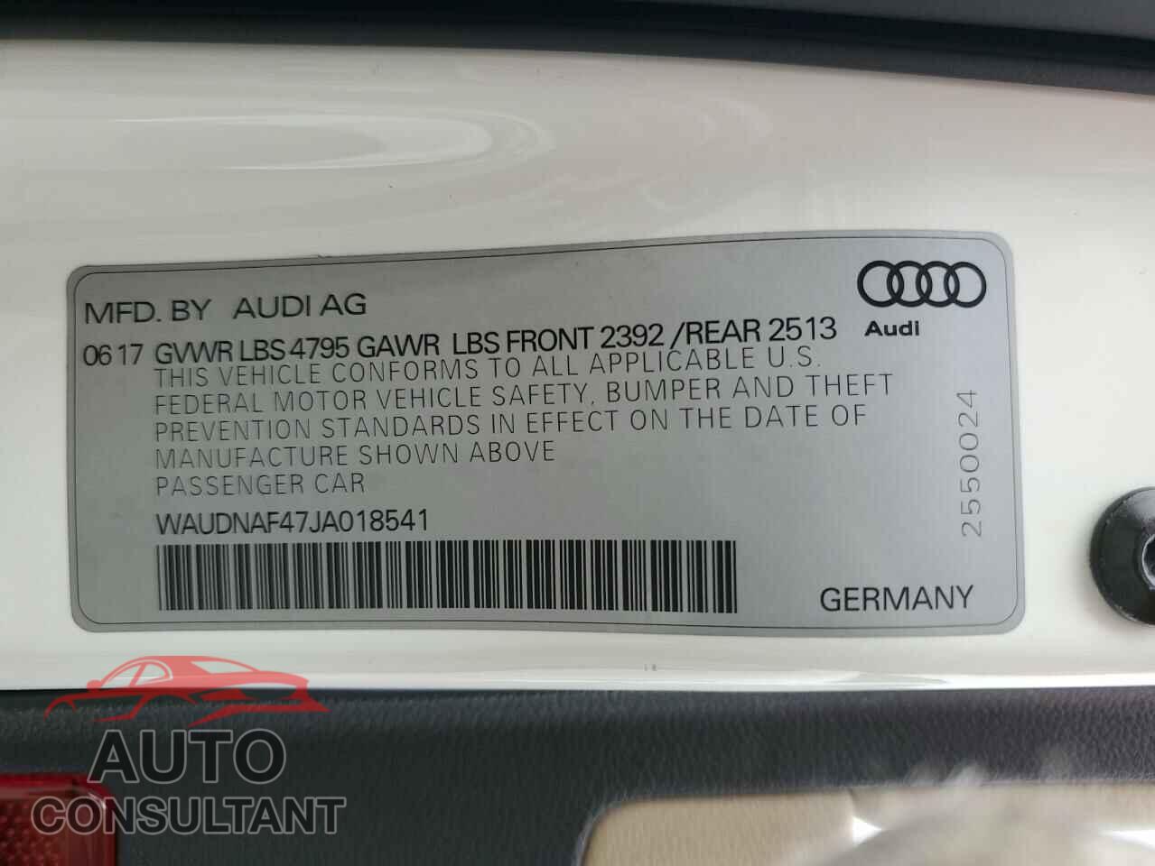 AUDI A4 2018 - WAUDNAF47JA018541