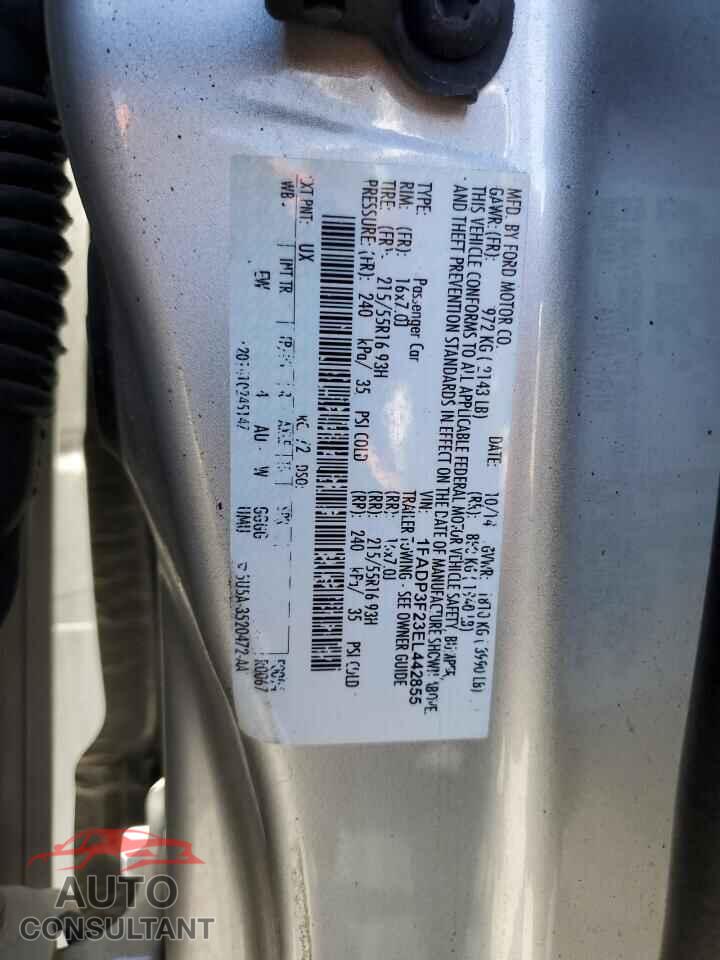 FORD FOCUS 2014 - 1FADP3F23EL442855