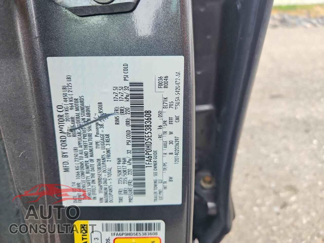 FORD FUSION 2014 - 1FA6P0HD5E5383608