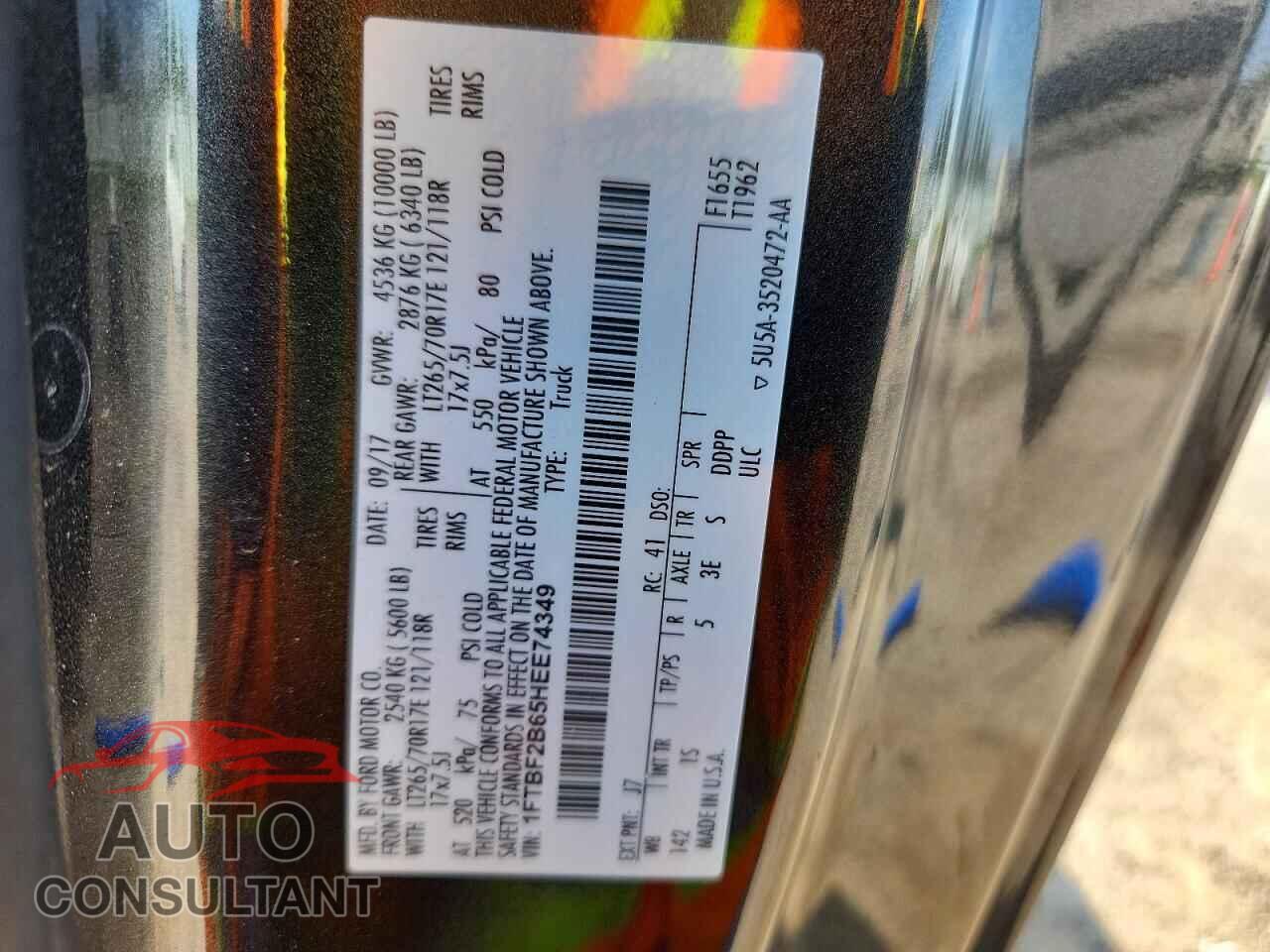 FORD F250 2017 - 1FTBF2B65HEE74349