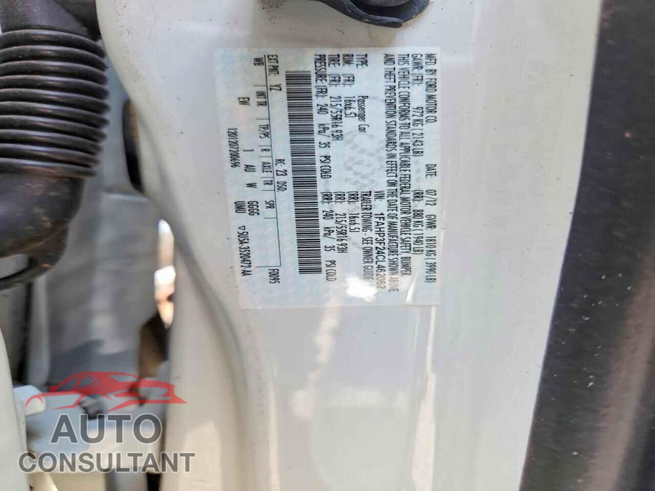 FORD FOCUS 2012 - 1FAHP3F24CL462062