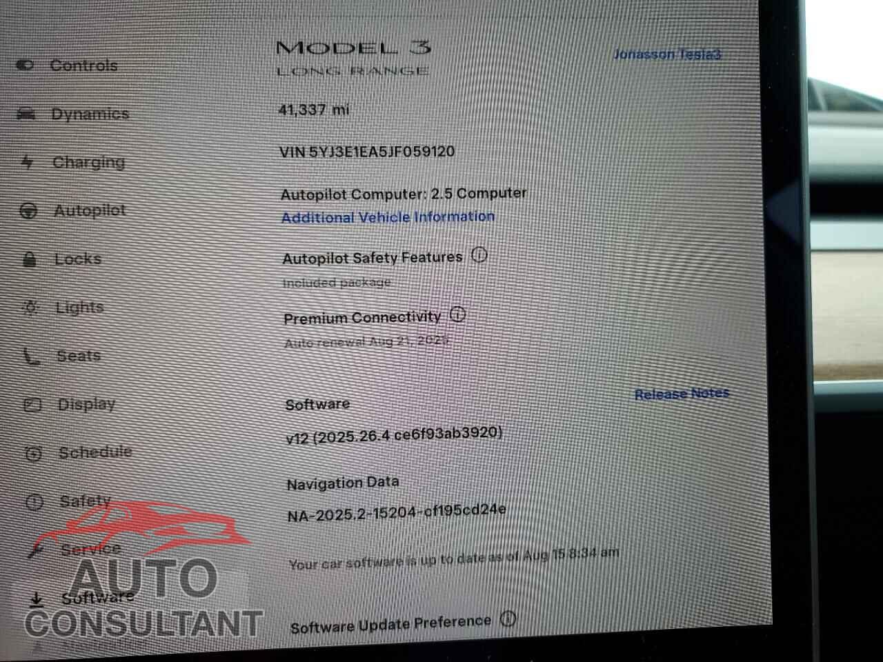 TESLA MODEL 3 2018 - 5YJ3E1EA5JF059120