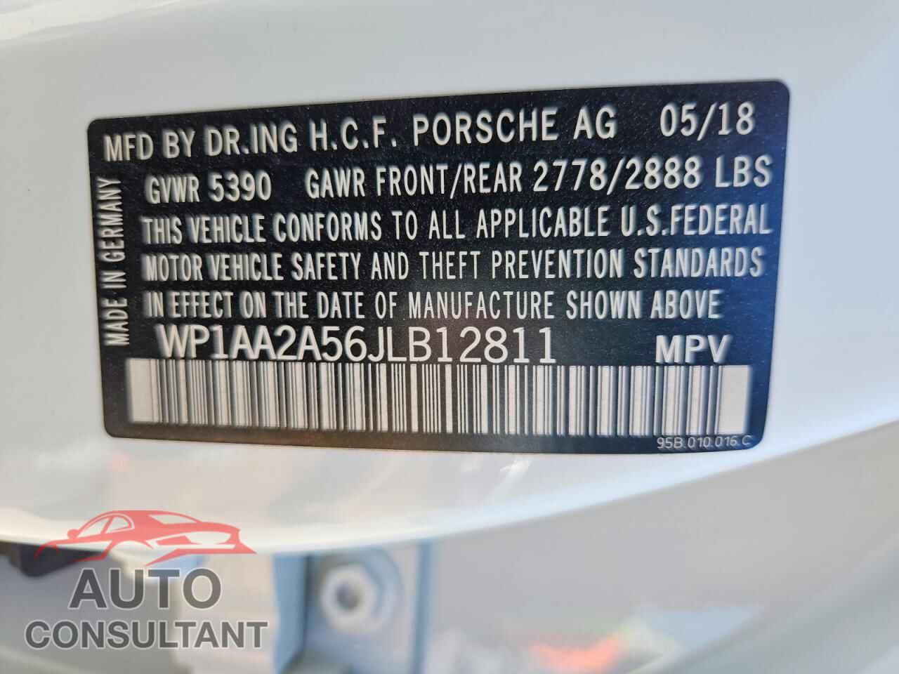 PORSCHE MACAN 2018 - WP1AA2A56JLB12811