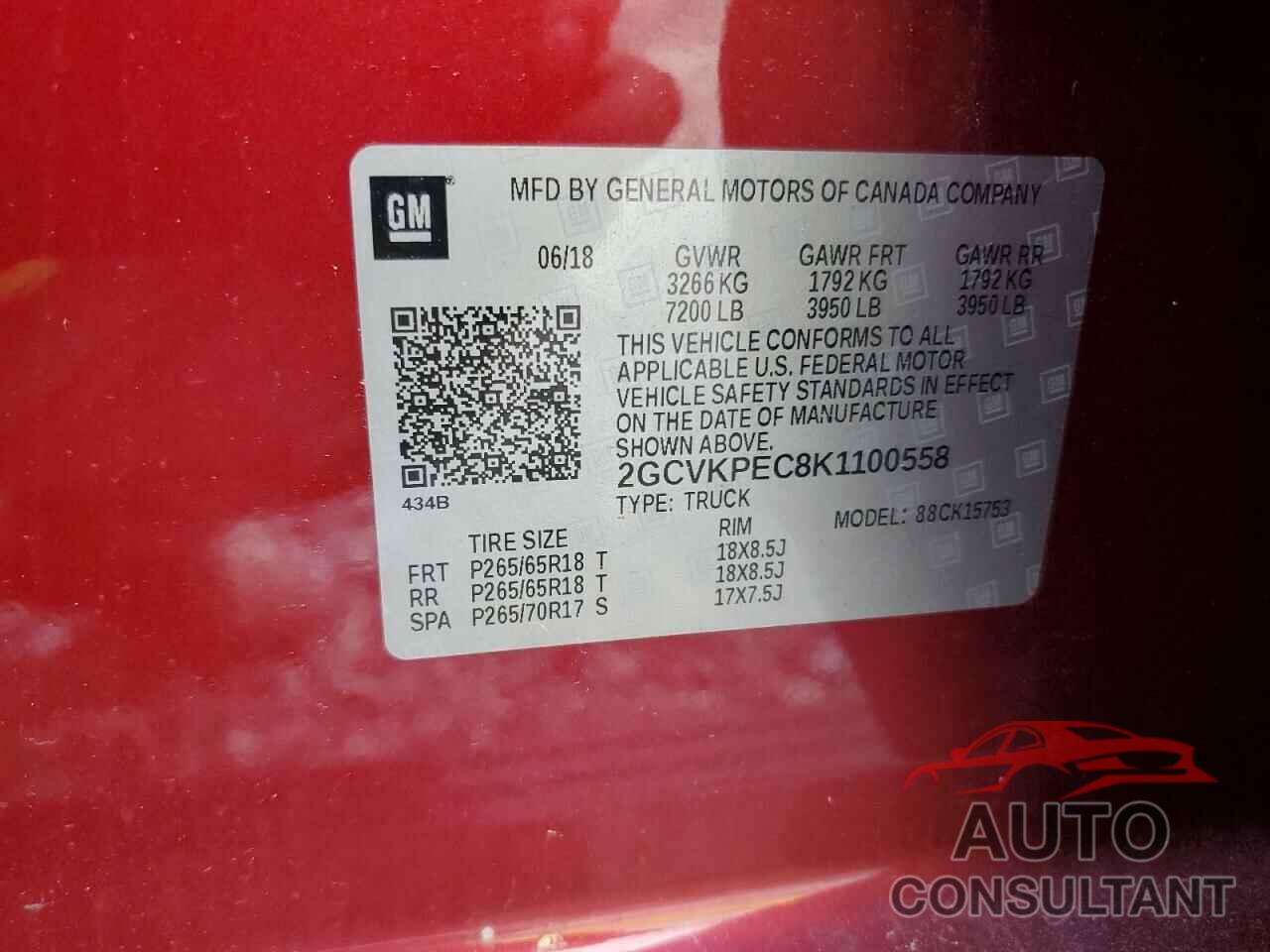 CHEVROLET ALL Models 2019 - 2GCVKPEC8K1100558