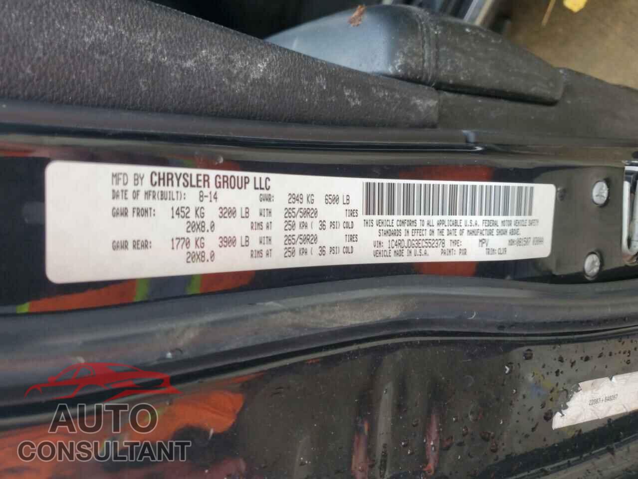 DODGE DURANGO 2014 - 1C4RDJDG3EC552378