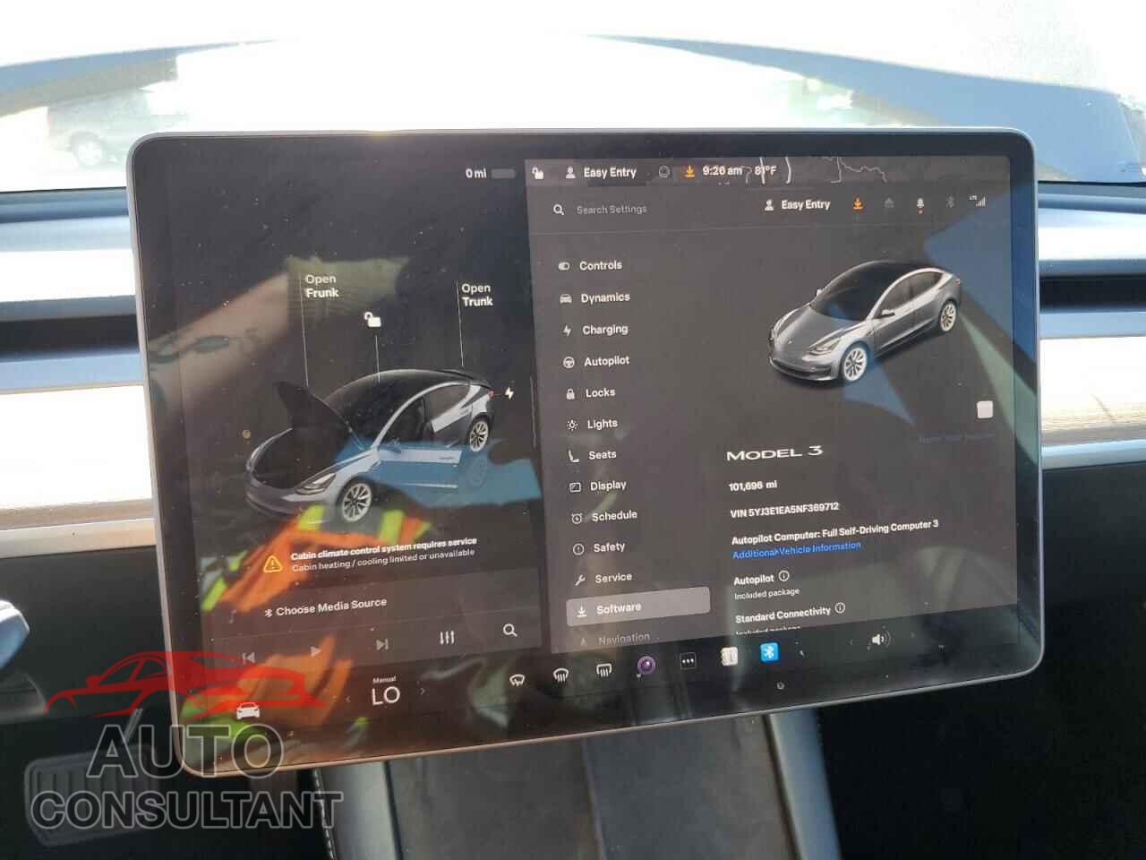 TESLA MODEL 3 2022 - 5YJ3E1EA5NF369712