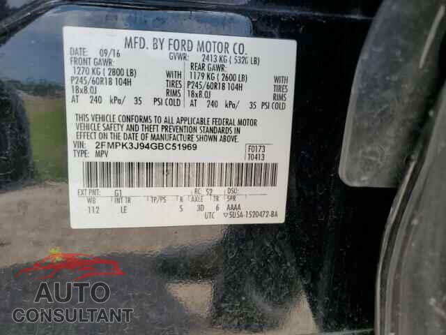 FORD EDGE 2016 - 2FMPK3J94GBC51969
