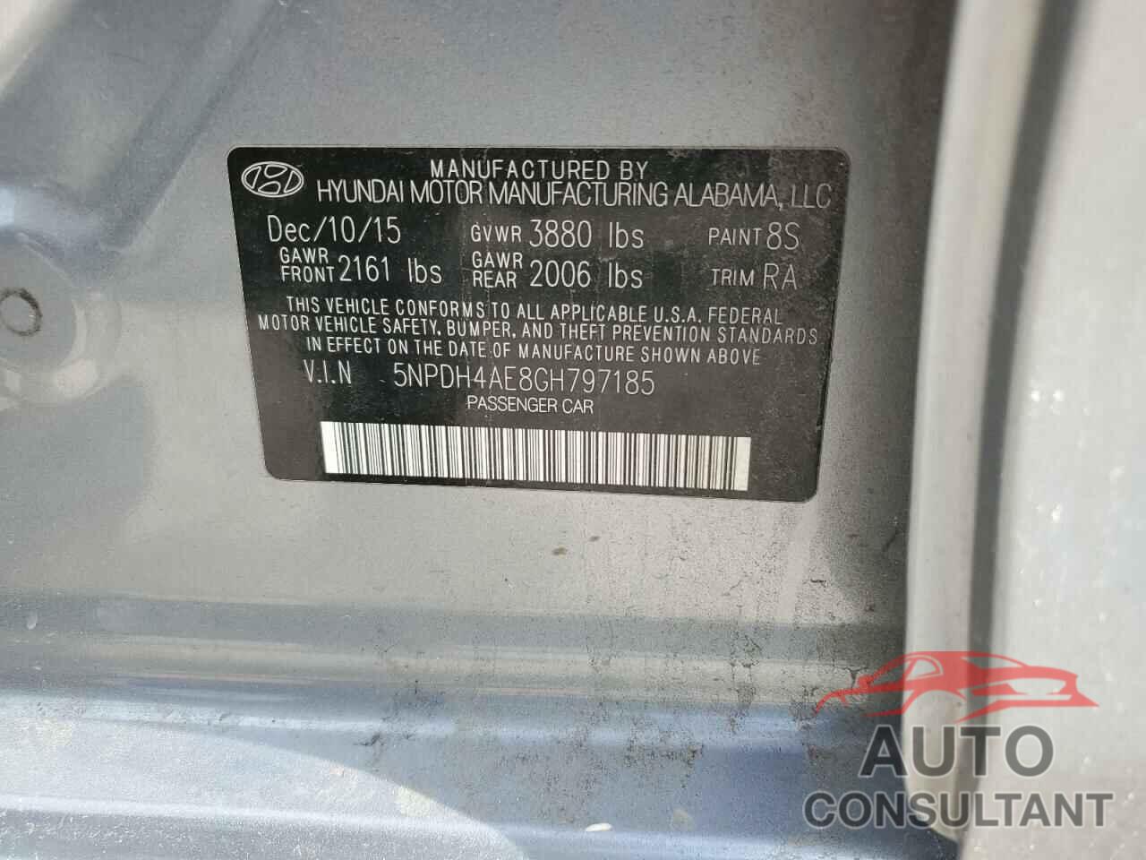 HYUNDAI ELANTRA 2016 - 5NPDH4AE8GH797185