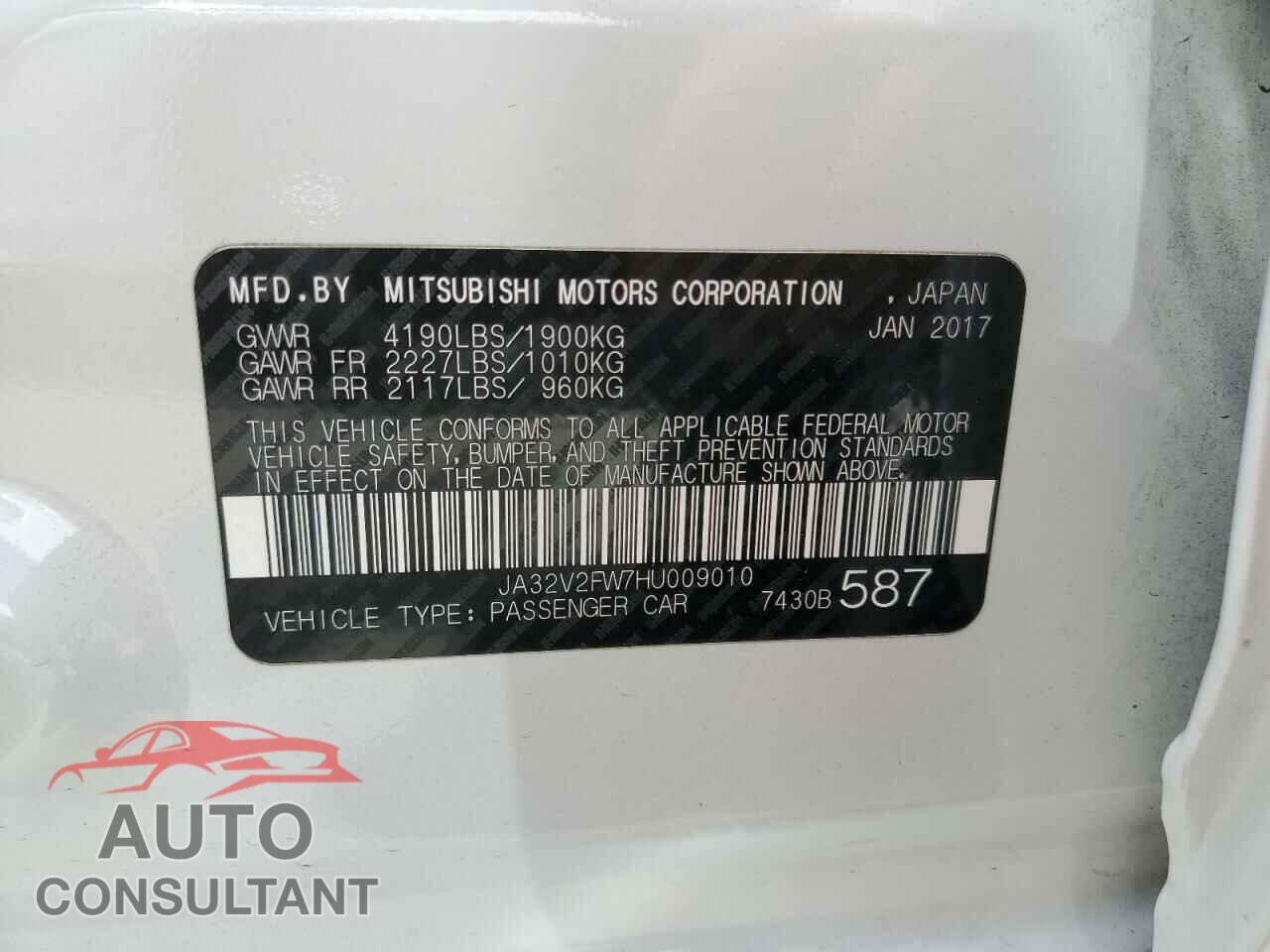 MITSUBISHI LANCER 2017 - JA32V2FW7HU009010