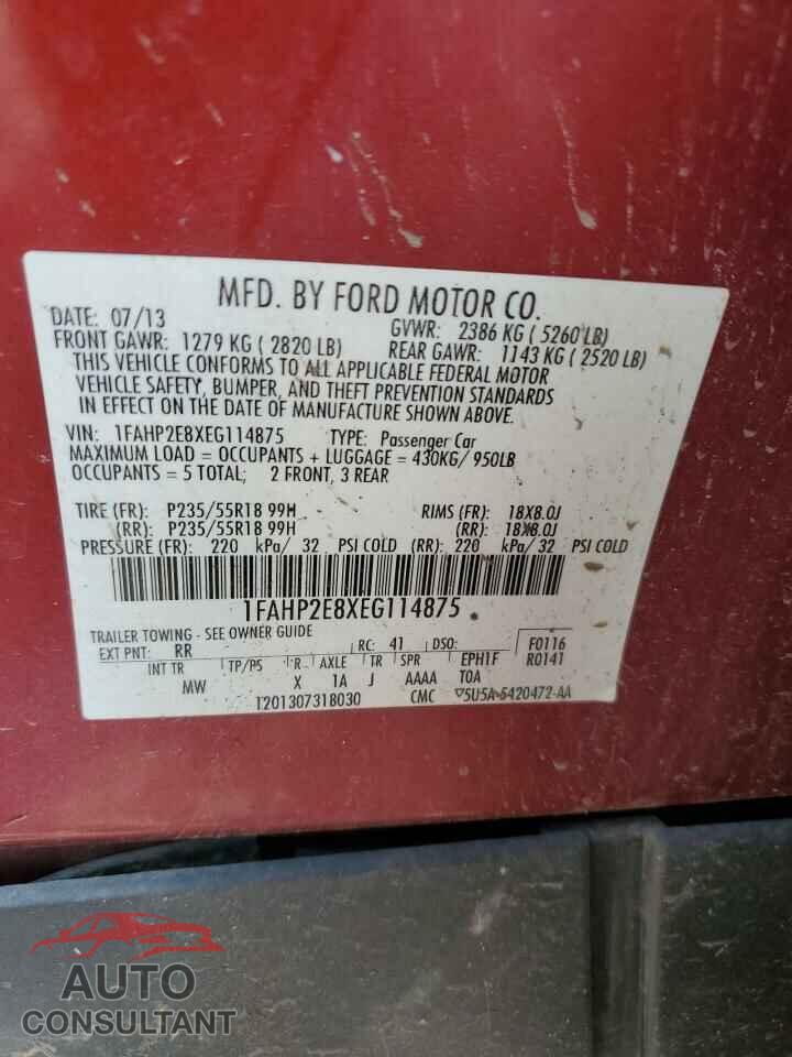 FORD TAURUS 2014 - 1FAHP2E8XEG114875