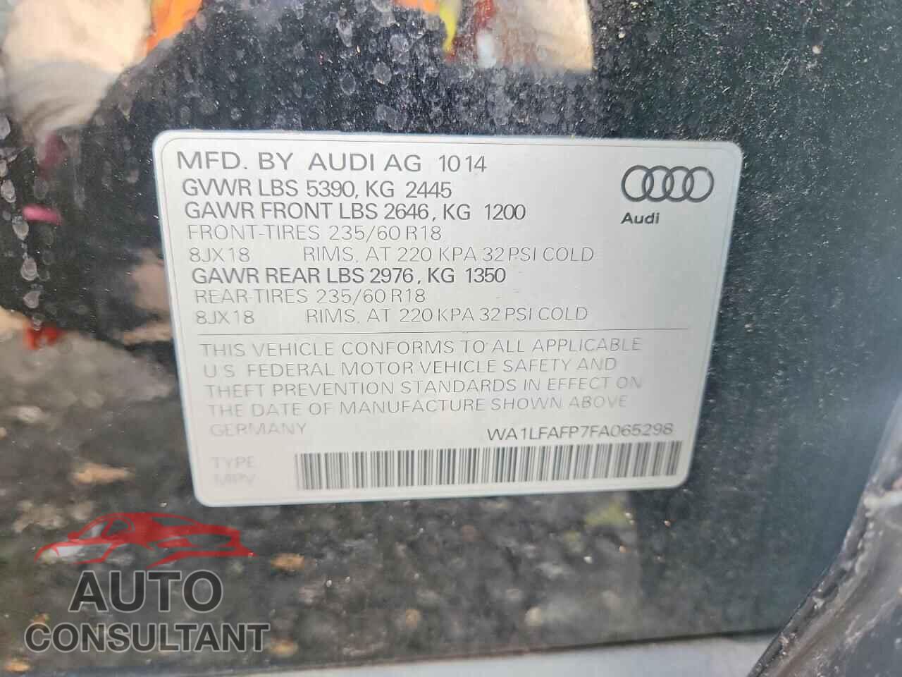 AUDI Q5 2015 - WA1LFAFP7FA065298