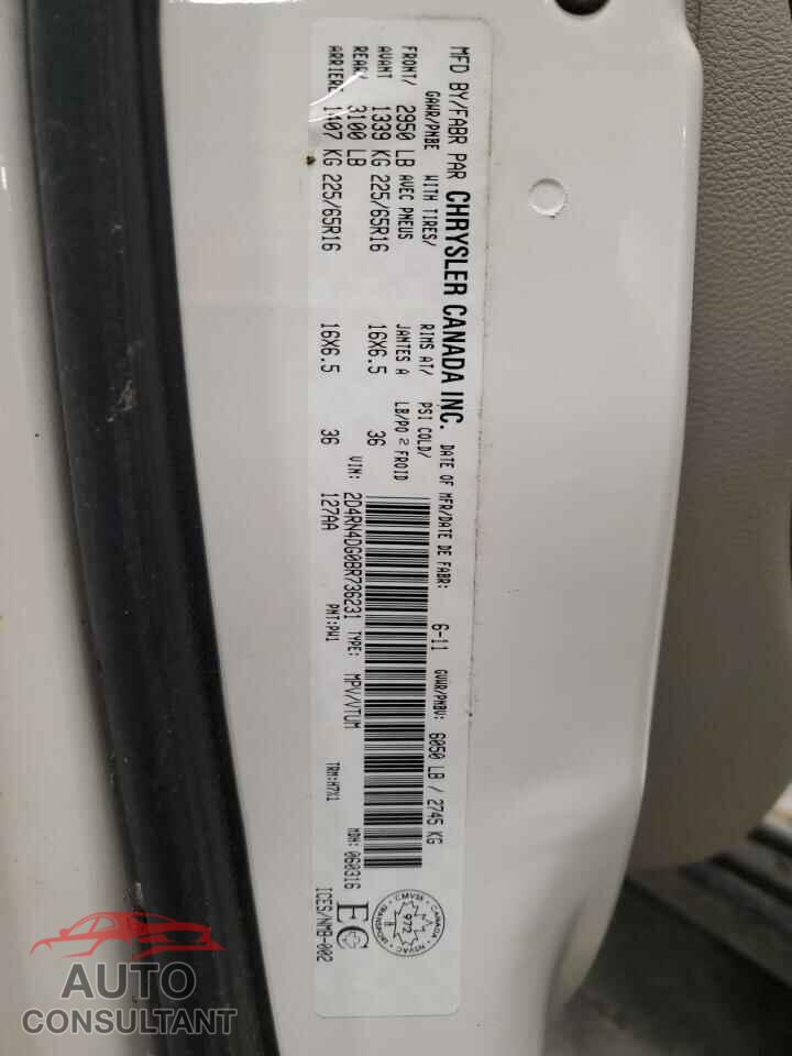 DODGE CARAVAN 2011 - 2D4RN4DG0BR736231