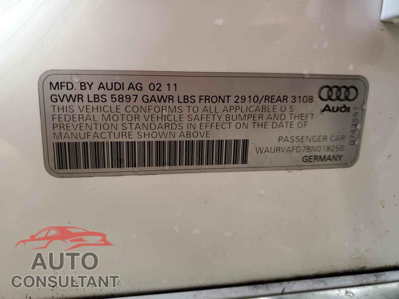 AUDI A8 2011 - WAURVAFD7BN018250