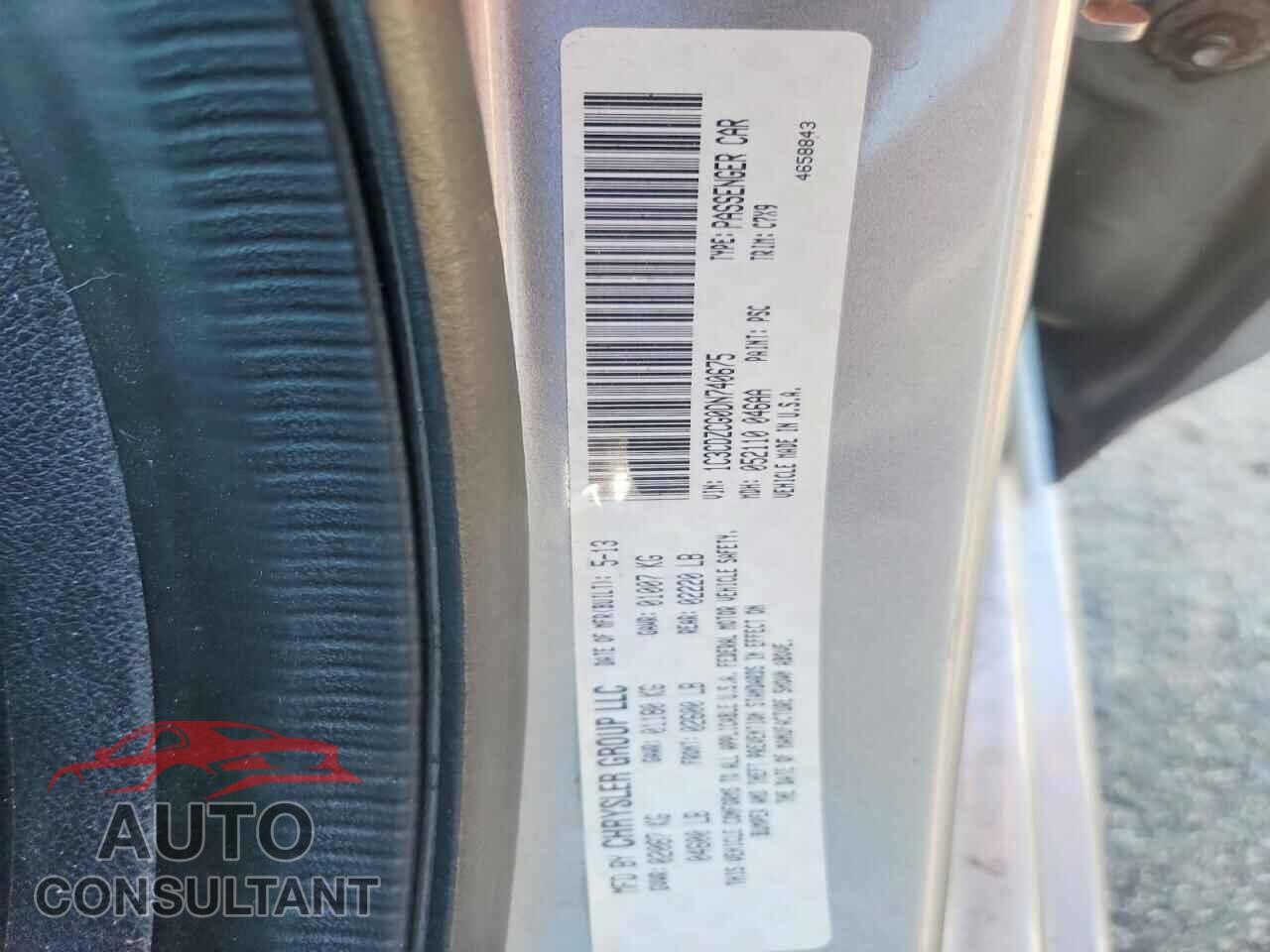 DODGE AVENGER 2013 - 1C3CDZCG0DN740675