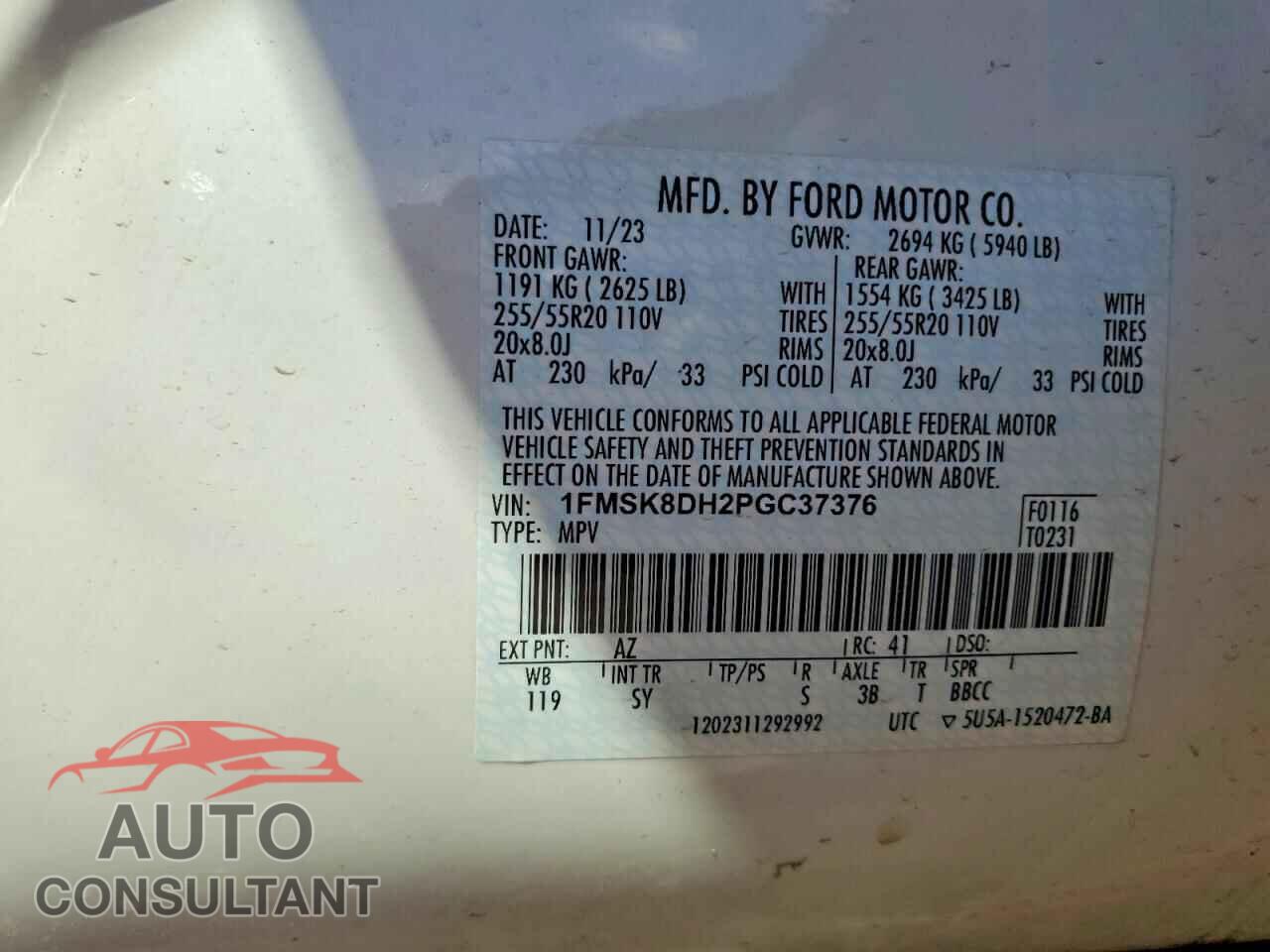 FORD EXPLORER 2023 - 1FMSK8DH2PGC37376