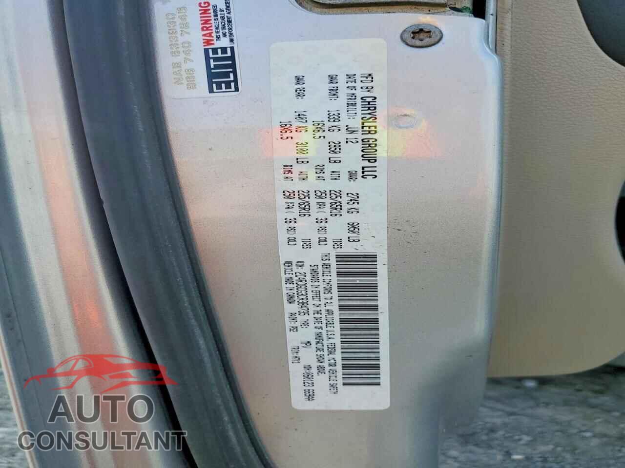 DODGE CARAVAN 2012 - 2C4RDGCG3CR384735
